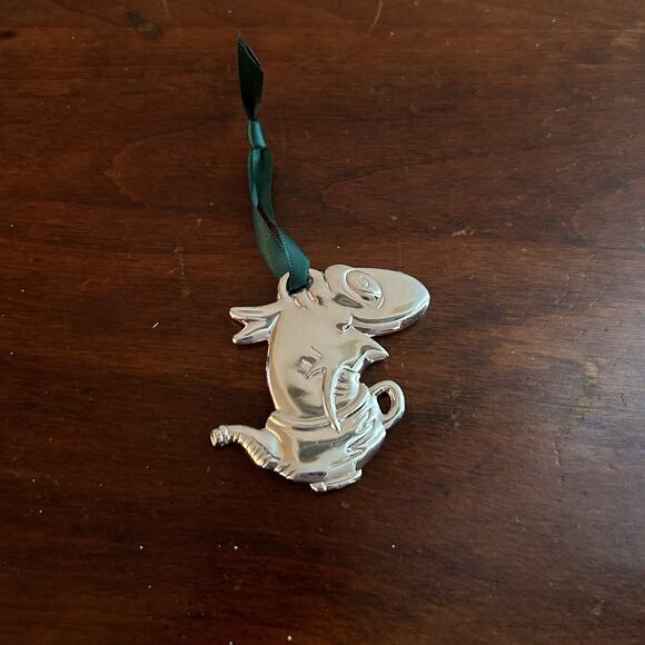 VTG TM Dr. Seuss Official Fish In The Dish Silverplated 2” Christmas Ornament - Picture 1 of 3